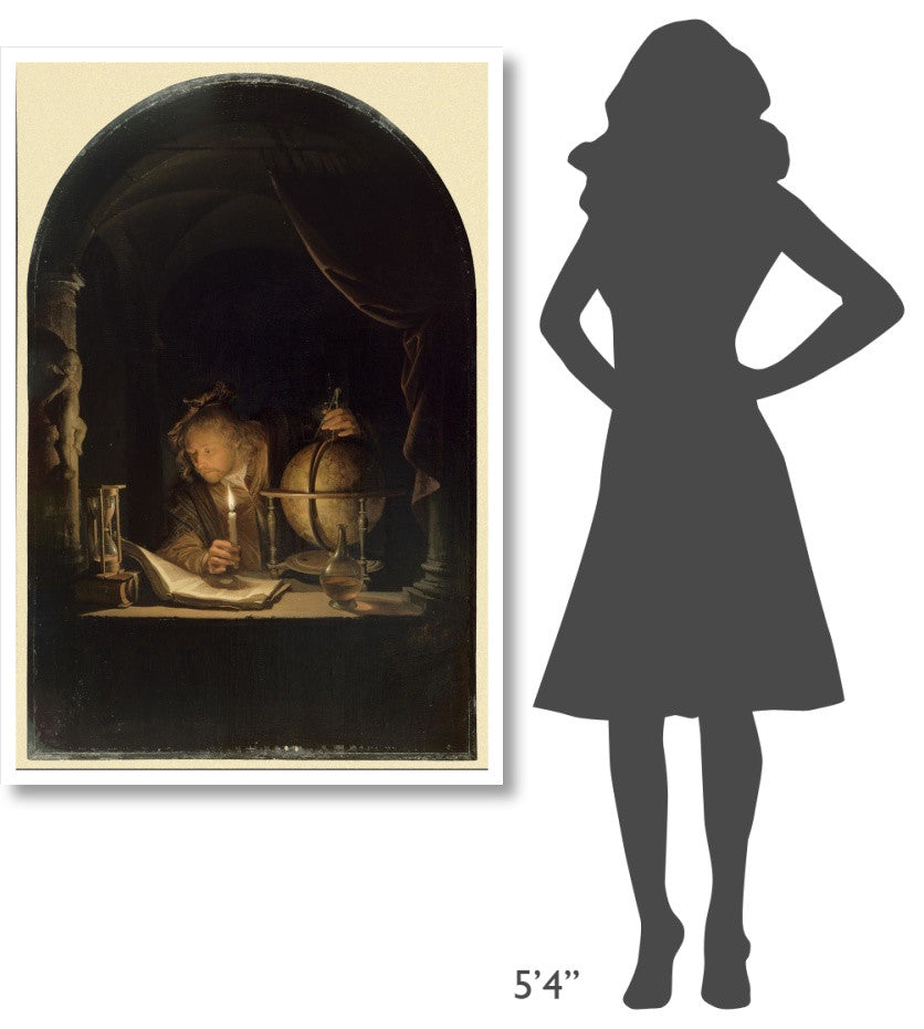 "Astronomer by Candlelight, late 1650s" Paper Print by Gerrit Dou, 34"x50"