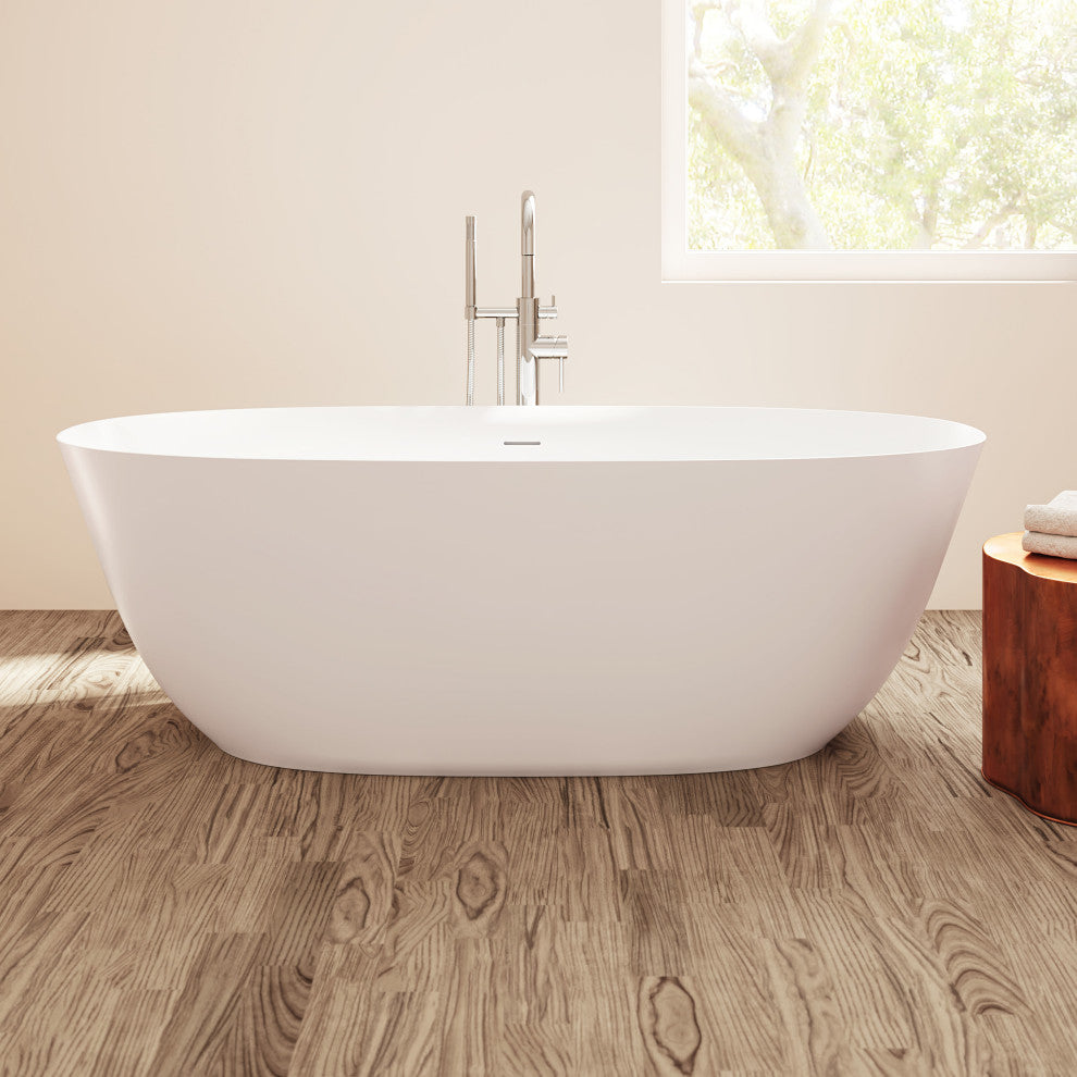 Perlato Treviso Eco-Lapistone Freestanding Soaking Tub, 71"