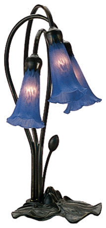 Meyda Lighting 16"H Blue Pond Lily 3 LT Accent Lamp