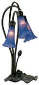 Meyda Lighting 16"H Blue Pond Lily 3 LT Accent Lamp