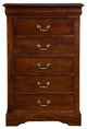 Benzara BM171941 5 Drawer Chest In Rubberwood Brown