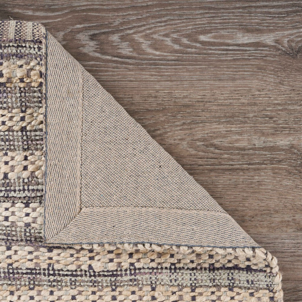 5" x 8" Brown and Gray Striped Area Rug