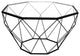 LeisureMod MD31BL Malibu Large Octagon Glass Black Coffee Table Geometric Base