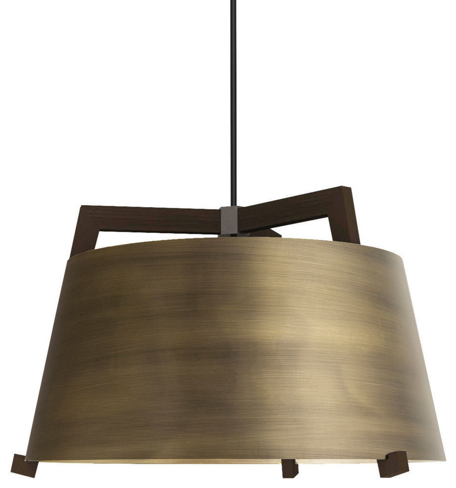 Ignis 17 Pendant LED, Distressed Brass, 72" Black Rigid Stem
