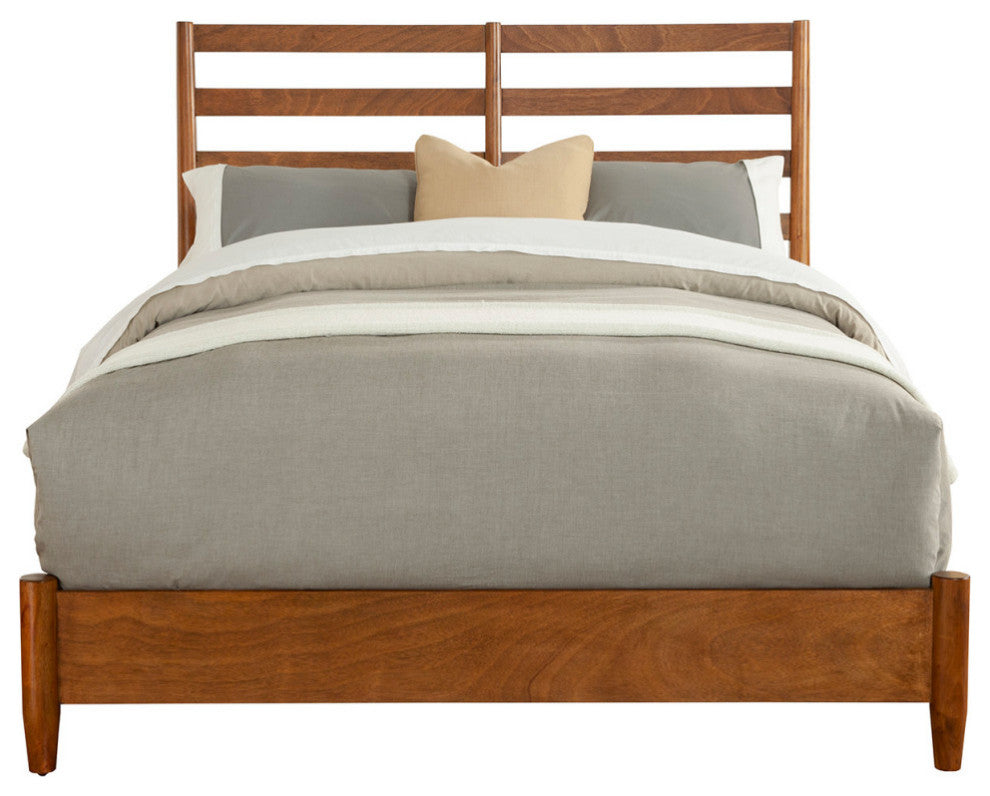 Flynn Retro Bed With Slat Back Headboard, Acorn, Queen