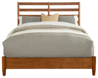 Flynn Retro Bed With Slat Back Headboard, Acorn, Queen