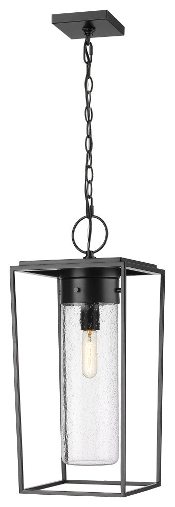 Z-LITE 594CHB-BK 1 Light Outdoor Chain Mount Ceiling Fixture, Black