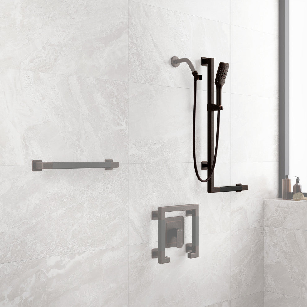 Seville Slide Bar With Handshower, 2.5 GPM, Oil Rubbed Bronze, Left