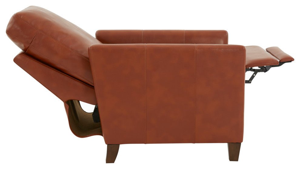 Penny Caramel Faux Leather Modern Recliner