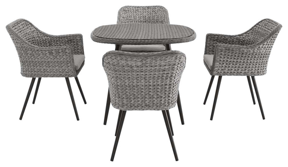 Endeavor 5 Piece Outdoor Patio Wicker Rattan Dining Set