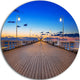 Molo In Sopot At Baltic Sea, Sea Bridge Round Wall Art, 23"