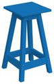 Poly Lumber Bar Stool, Blue, Counter Height, Square