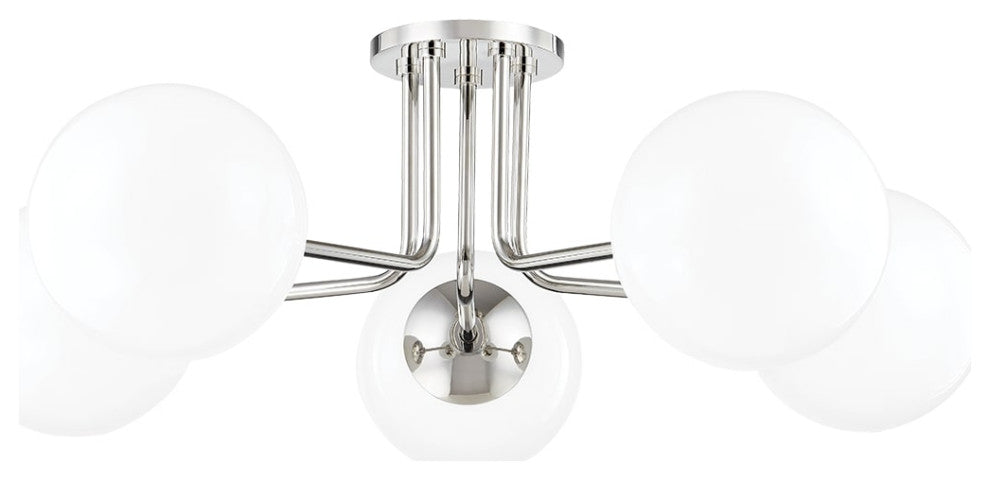 Stella 5-Light Semi Flush, Polished Nickel