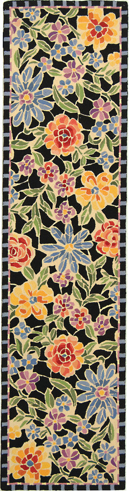 Chelsea Black Area Rug HK214B - 2'6" x 6'