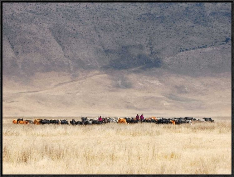 "Incredible Maasai" Framed Canvas Giclee by Mathilde Guillemot, 37x28"