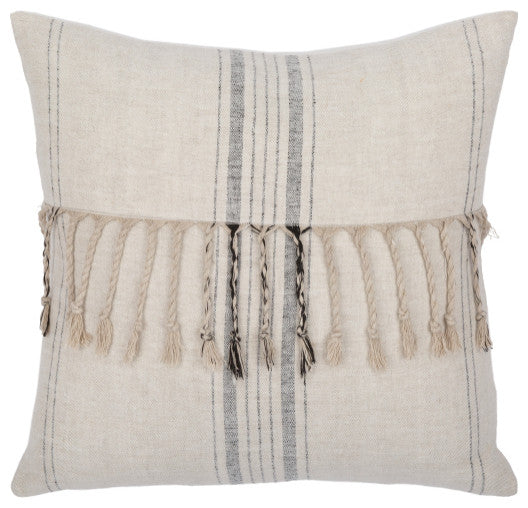Surya Lsp-003 Cream Pillow Shell With Down Insert 20"H X 20"W