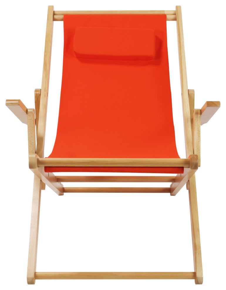 0Sling Chair Natural Frame-Orange Canvas