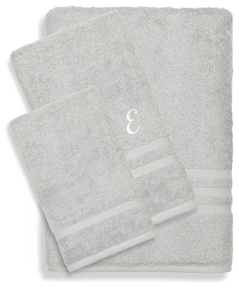 Denzi 3-Piece Towel Set Monogrammed Letter, T