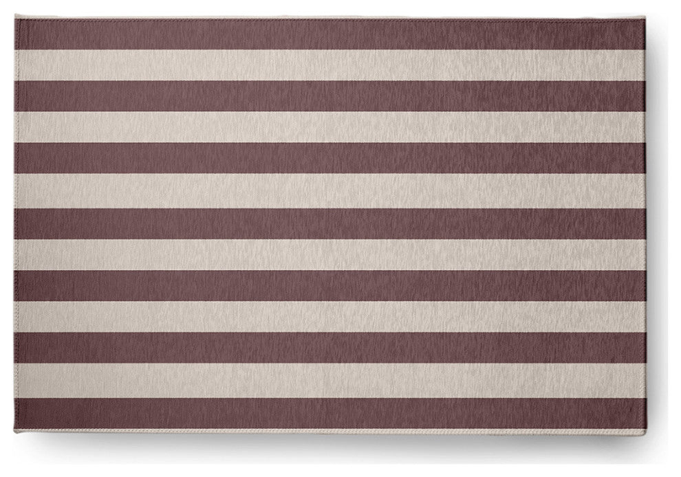 Stripes Americana Chenille Area Rug, Red, 4'x6'