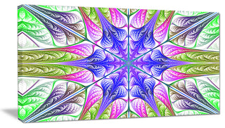 Extraordinary Fractal Light Green Art, Abstract Canvas Art Print, 40x20