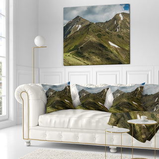 Trekking Patch in Tatra Mountains Landscape Printed Throw Pillow, 18"x18"