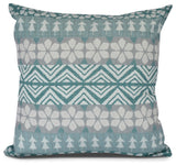 FairIsle, Geometric Print Pillow, Teal, 16" x 16"