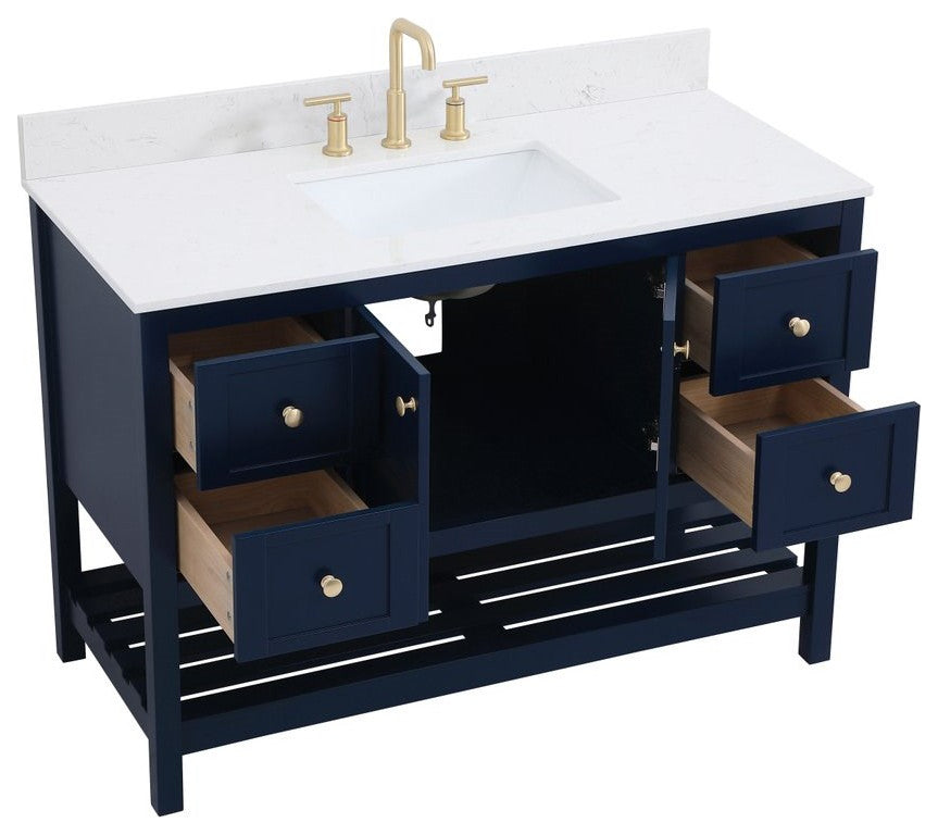 Elegant Decor Theo Bathroom Vanity Blue