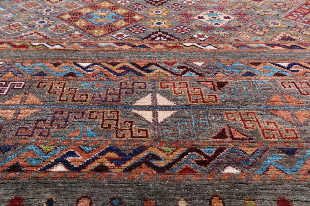 Super Kazak Khorjin Handmade Wool Rug 9' 3" X 12' 2" Q8427