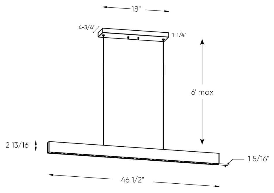 Pinpoint 48 Microspot LED Linear CCT Pendant Light