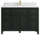 Sonoma 48 Single Sink Bath Vanity Dark Forest Green 1.5"  Calacatta Laza.