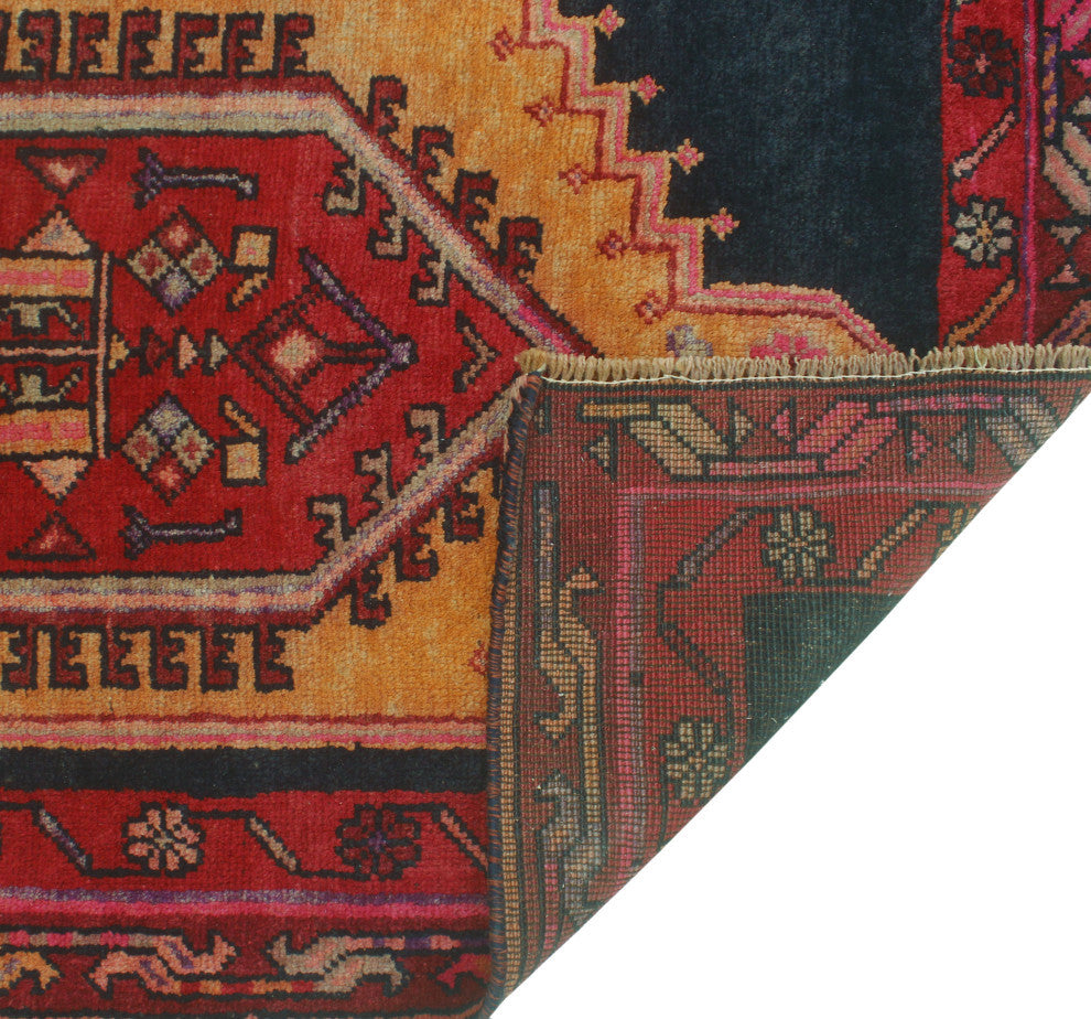 Fine Vintage Distressed Pegah Charcoal/Red Runner, 3'4x10'10