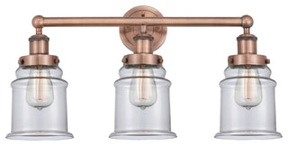 Canton 3-Light 24" Bath Vanity Light, Antique Copper Finish, Clear Shade
