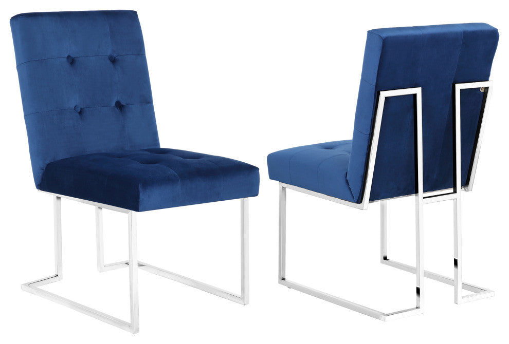Home Beyond Dining Chairs Set of 2 Pieces for Dining Room, Navy Blue UC-16B