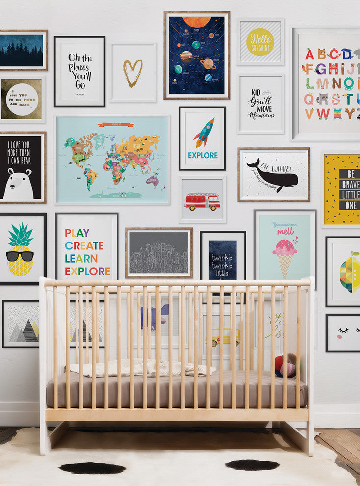 Kids Frames Mural Wall Art Peel and Stick Vinyl Wallpaper, 24"w by 108"h
