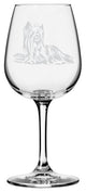 Yorkshire Terrier Dog Themed Etched All Purpose 12.75oz. Libbey Wine Glass