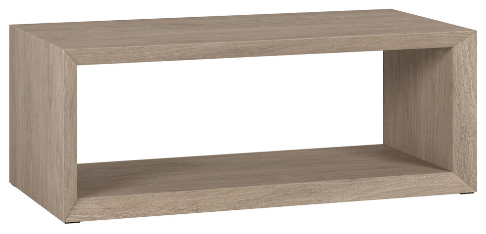 48" Gray Coffee Table With Shelf