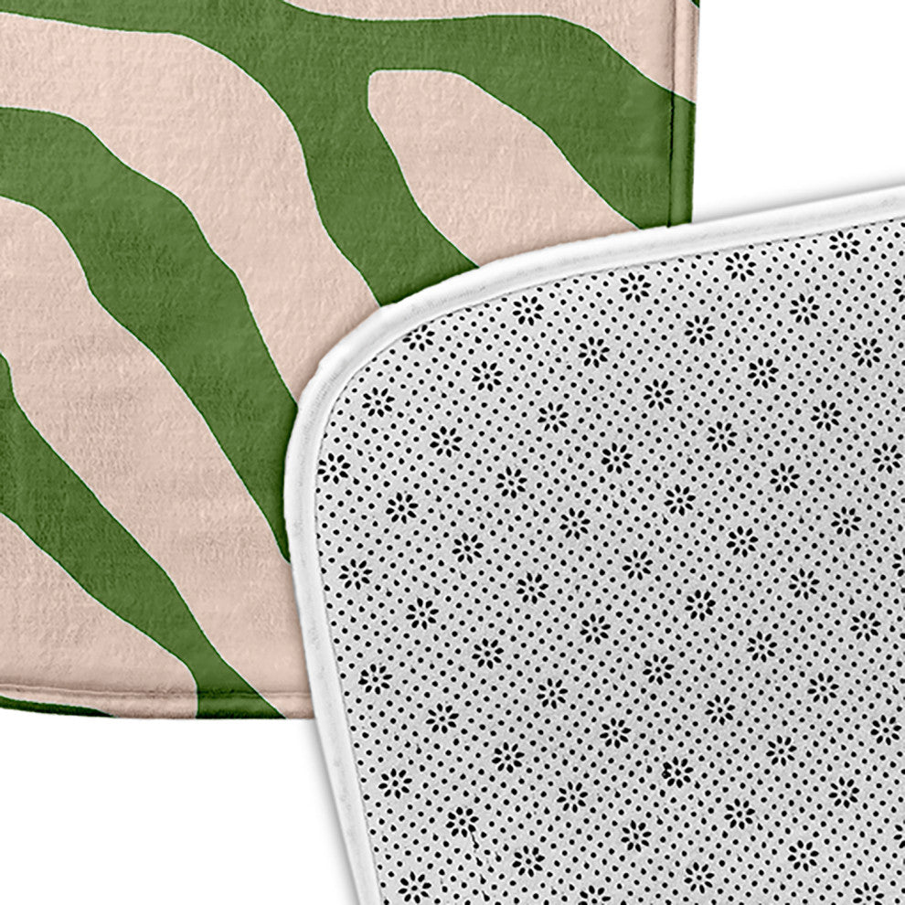 24" x 17" Animal Stripe Bathmat, Light Olive