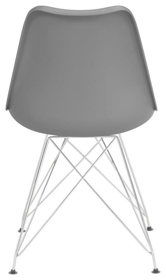 Pemberly Row 19" Upholstered Faux Leather Side Chair in Gray