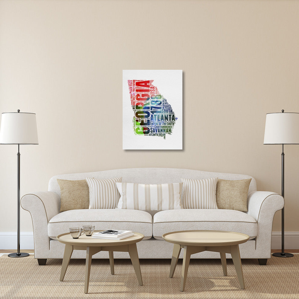 "Georgia Watercolor Word Cloud" Fine Art Print