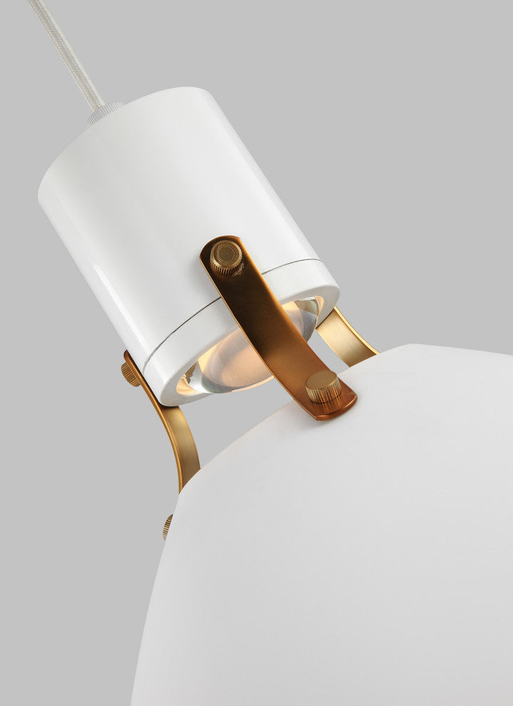 Generation Lighting 1-Light LED Pendant, Flat White