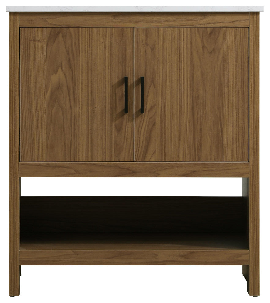 Home Living 30" Single Bathroom Vanity, Walnut Brown