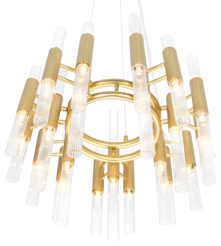 Orgue 42 Light Chandelier With Satin Gold Finish