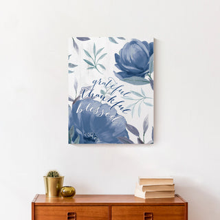 Grateful Thankful Blessed 16x20 Canvas Wall Art
