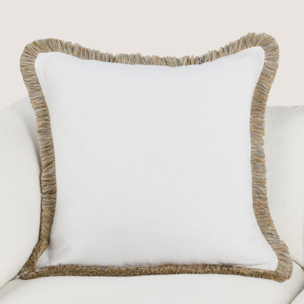 Cara Linen Blend Fabric Throw Pillow, 24x24