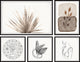 Stone Etched Leaves Pentaptych, 5-Piece Set