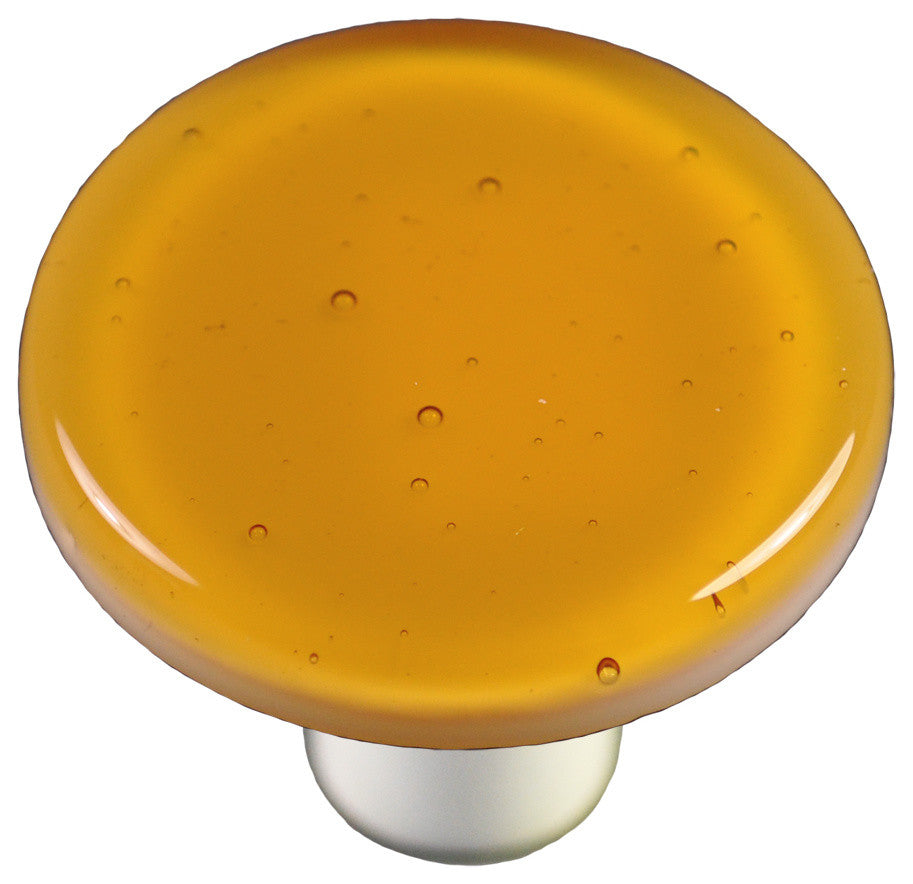 Medium Amber Knob Round, Black Post