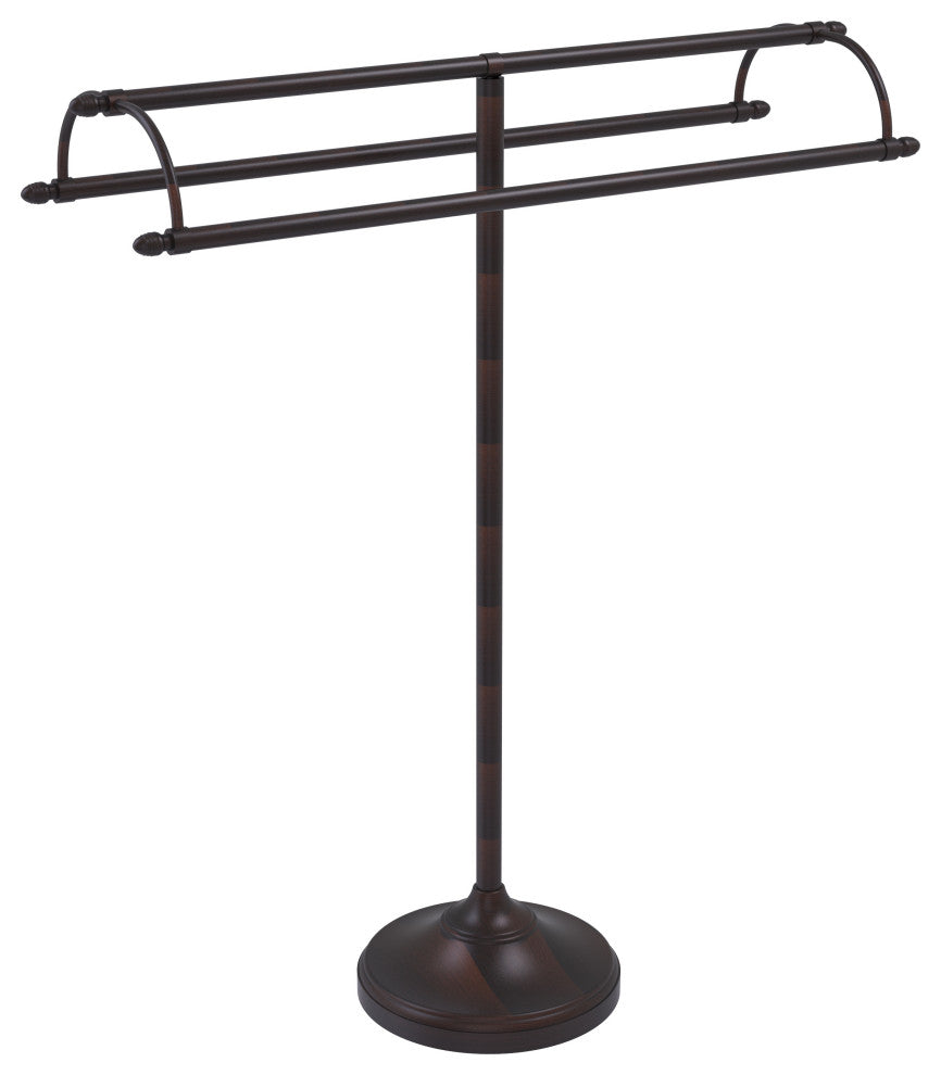 Free Standing Double Arm Towel Holder, Venetian Bronze