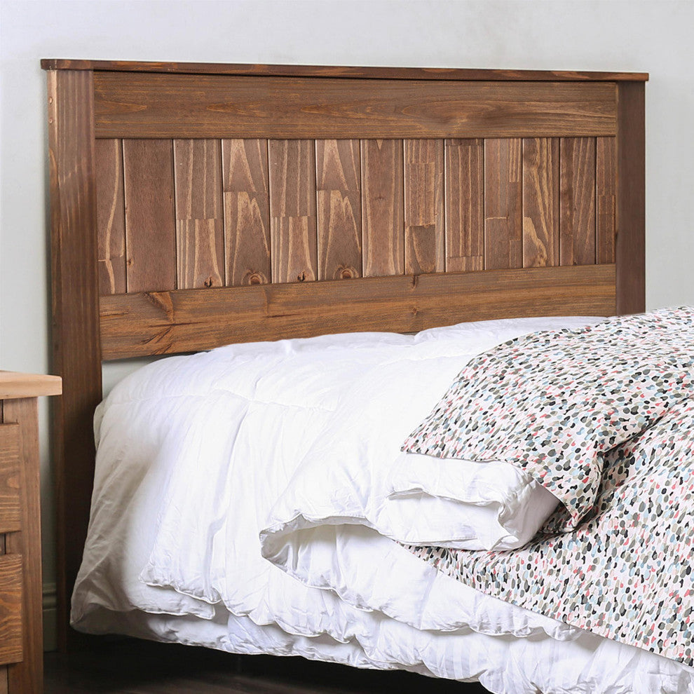 Furniture of America Howard Rustic Wood Full Panel Headboard in Mahogany