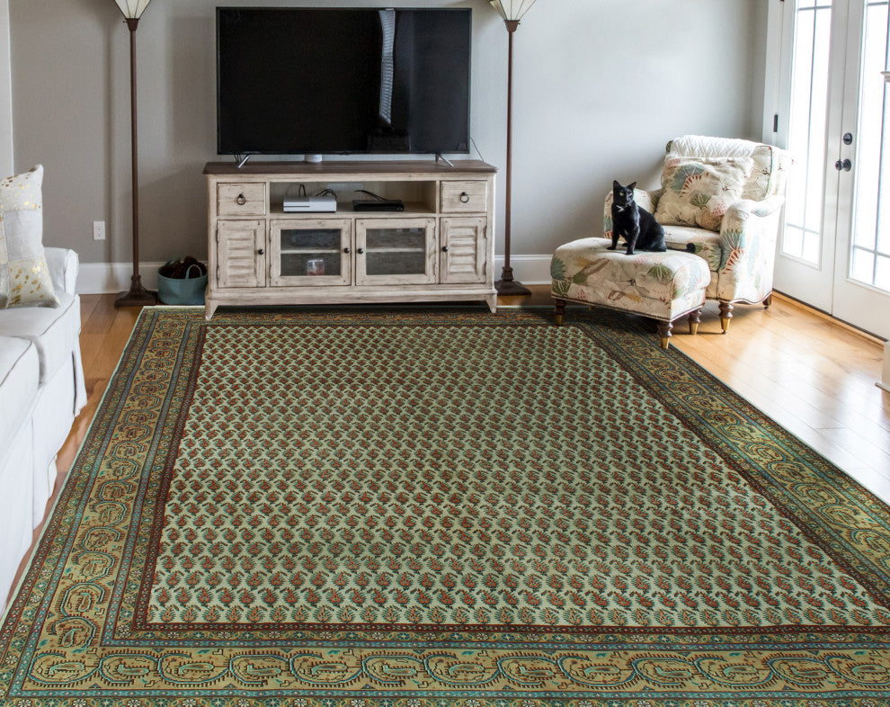 Fine Vintage Distressed Halstead Ivory Rug