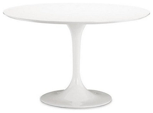 Tulip Table White Fiberglass Dining Table, 43"